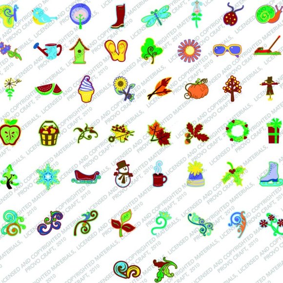 Cricut Creative Memories Cheerful seasons - shapes - Picture 3 of 16